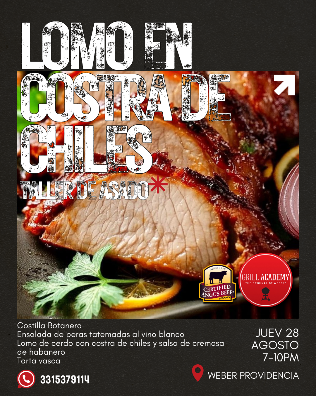Taller: Especial Lomo de Cerdo en Costra de Chiles Guadalajara 28 Agosto