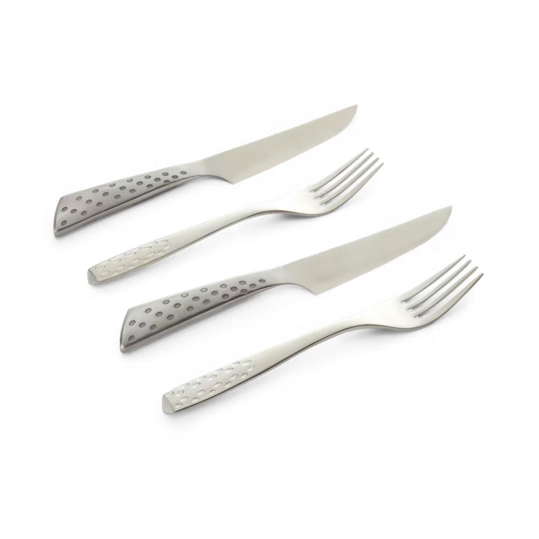 Set de cuchillo y tenedor para carne - 4 piezas