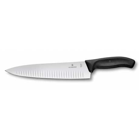 Cuchillo para trinchar Swiss Classic, filo con alvéolos negro blister 6.8023.25G