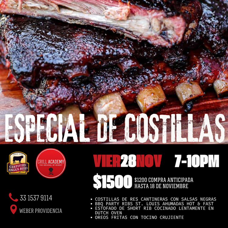 Taller Especial de Costillas Providencia Viernes 28 Noviembre 2025