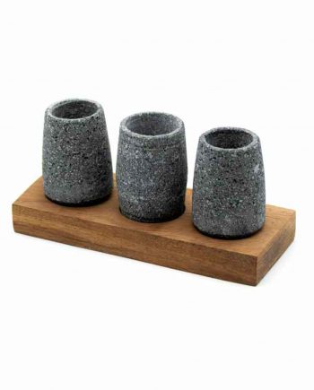 Tequileros Molcajete 3pz con Base