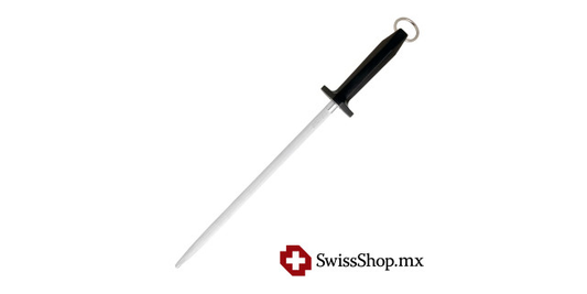 Chaira redonda 10" corte semi-fino nylon negro
