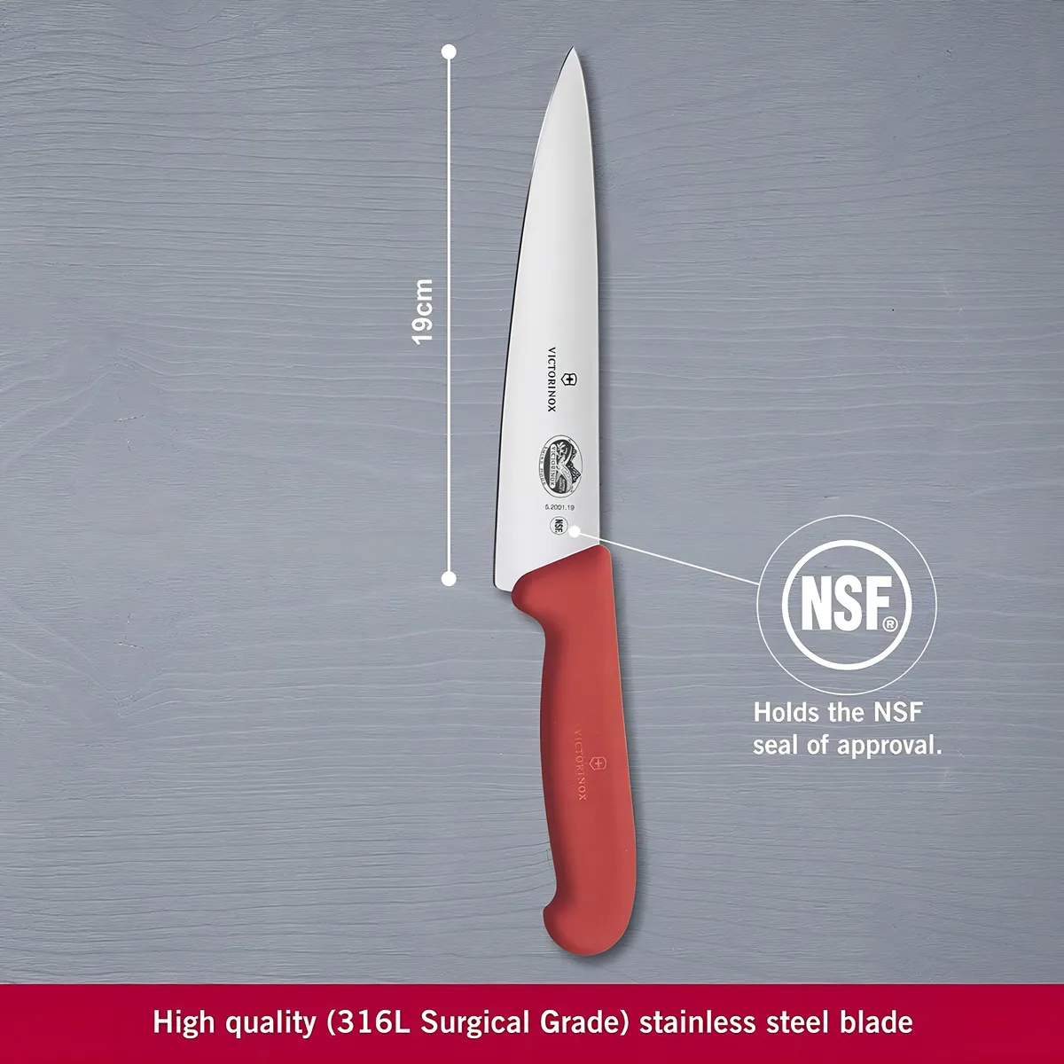 Cuchillo de Trinchar rojo - 19cm