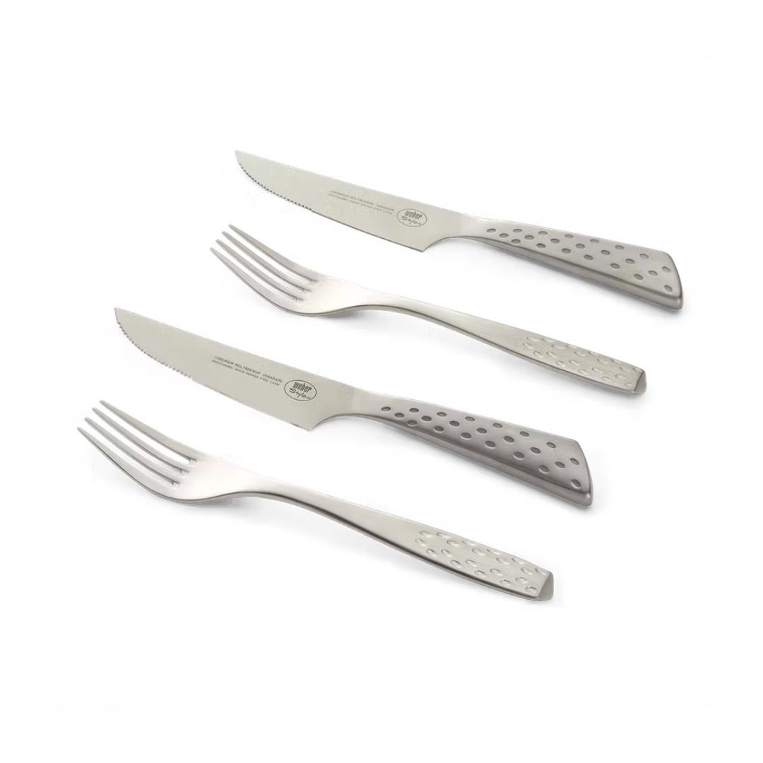 Set de cuchillo y tenedor para carne - 4 piezas