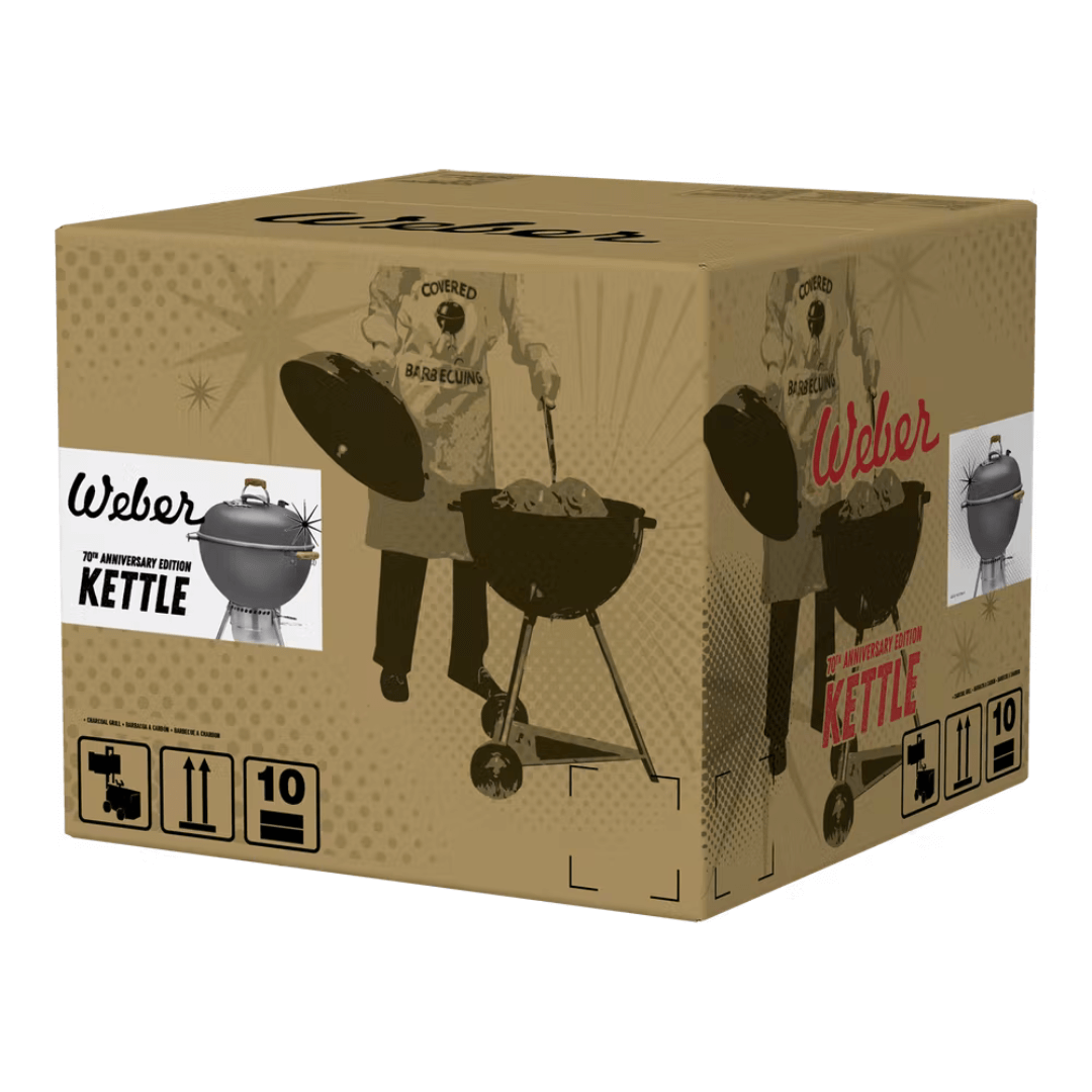 Asador de carbón Kettle 70 Aniversario Hot Rod Yellow